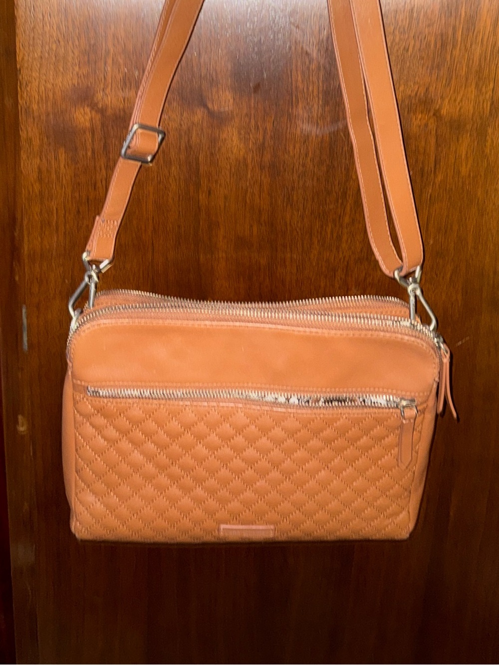 Vera Bradley Leather Triple Compartment crossbody/shoulder bag